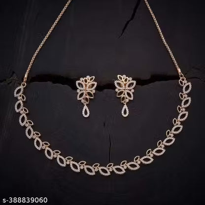 CZ STONE NECKLACE WITH EARRING WOMAN JEWELLY SET